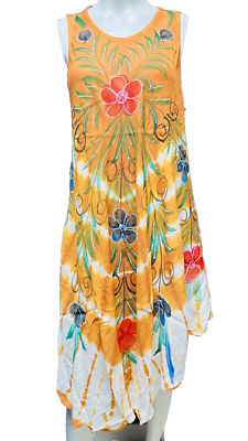 Womens Summer Sun Dress Umbrella Tie Dye Flower Beach Resort Wear Boho Hippie - Image 12