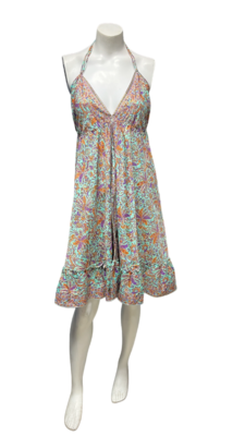 Women’s Halter Neck Midi Dress Boho Paisley Flowy Summer Sundress - Image 7