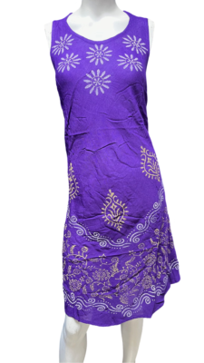 Womens Summer Sun Dress Umbrella Tie Dye flowers Beach Resort Wear Boho Hippie - Image 4