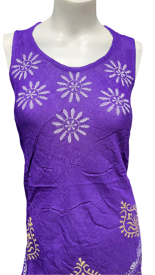Womens Summer Sun Dress Umbrella Tie Dye flowers Beach Resort Wear Boho Hippie - Image 5