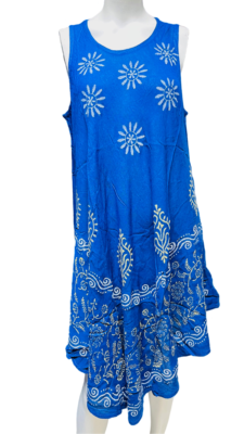 Womens Summer Sun Dress Umbrella Tie Dye flowers Beach Resort Wear Boho Hippie - Image 6