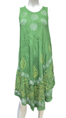 Womens Summer Sun Dress Umbrella Tie Dye flowers Beach Resort Wear Boho Hippie - Image 8