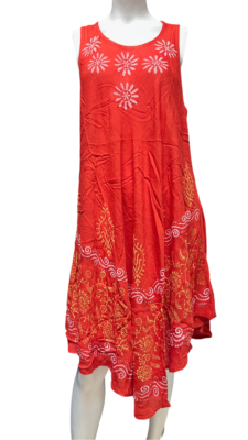 Womens Summer Sun Dress Umbrella Tie Dye flowers Beach Resort Wear Boho Hippie - Image 9
