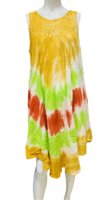 Womens Summer Sun Dress Umbrella Tie Dye Flower Beach Resort Wear Boho Hippie - Image 6