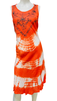 Womens Summer Sun Dress Umbrella Tie Dye Flower Beach Resort Wear Boho - Image 3