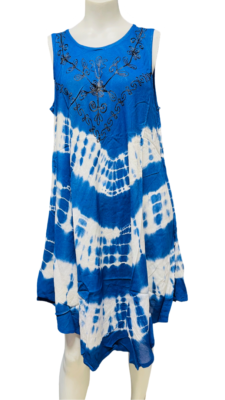 Womens Summer Sun Dress Umbrella Tie Dye Flower Beach Resort Wear Boho - Image 10