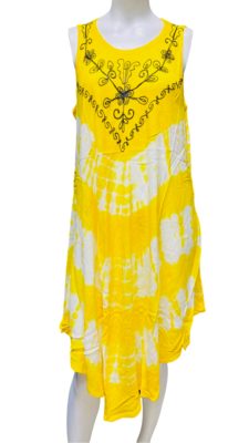 Womens Summer Sun Dress Umbrella Tie Dye Flower Beach Resort Wear Boho - Image 13