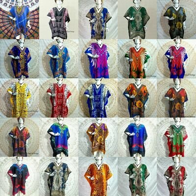 50 Assorted Pcs Wholesale Women Kaftan Short Beach Tunic Evening Dress Nightwear - Image 2