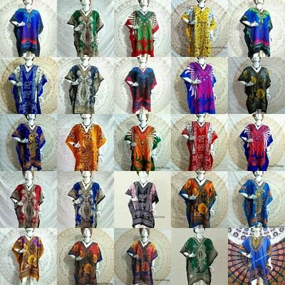 50 Assorted Pcs Wholesale Women Kaftan Short Beach Tunic Evening Dress Nightwear - Image 3