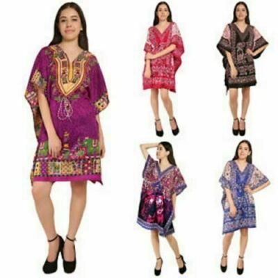 50 Assorted Pcs Wholesale Women Kaftan Short Beach Tunic Evening Dress Nightwear - Image 4