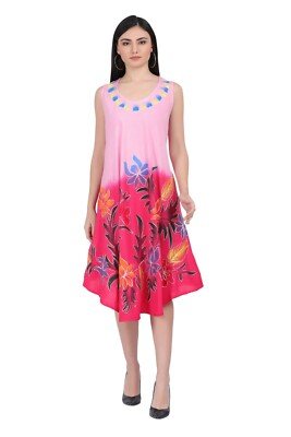 Sundress / Hippie Tunic Indian Multi Tie Dye/ Batik Beach Dress - Image 2