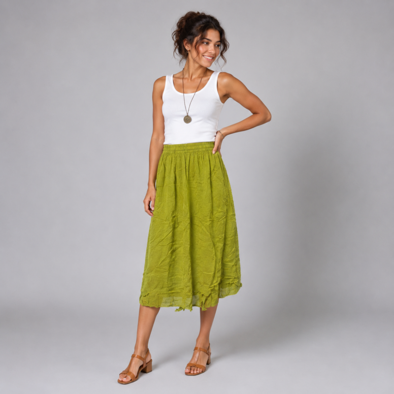 Assorted Boho Midi Skirts | Mixed Colors & Styles | Elastic Waist Flowy Skirts | Vintage-Inspired Women’s Clothing