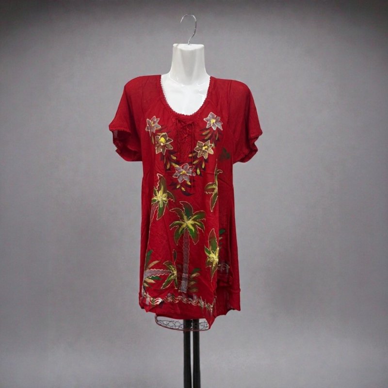 Floral Embroidered Boho Blouse | Multi-Color Tunic Top | Lightweight Summer Shirt | Relaxed Fit Festival Wear | Women’s Flowy Top