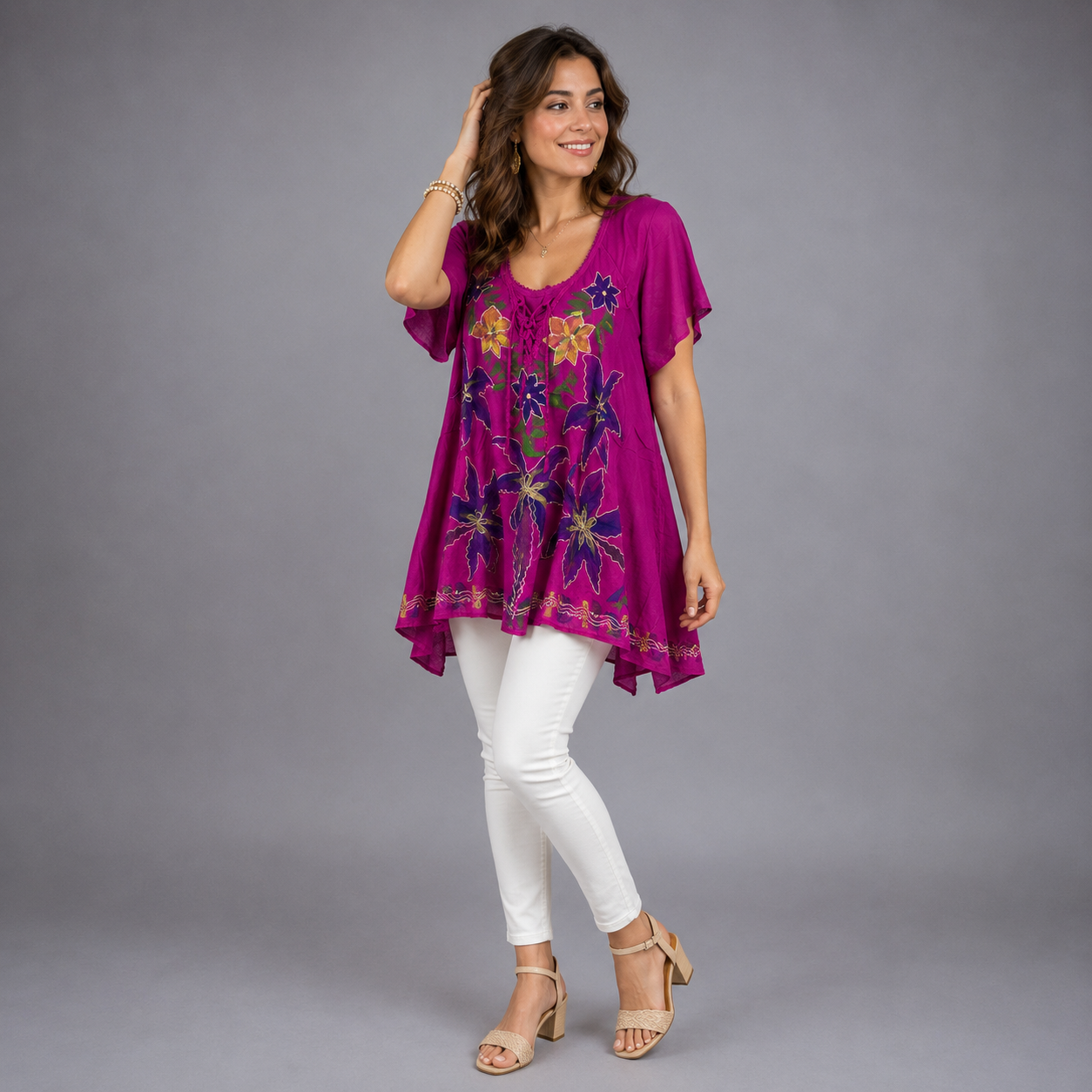 Floral Embroidered Boho Blouse - bohemian fashion