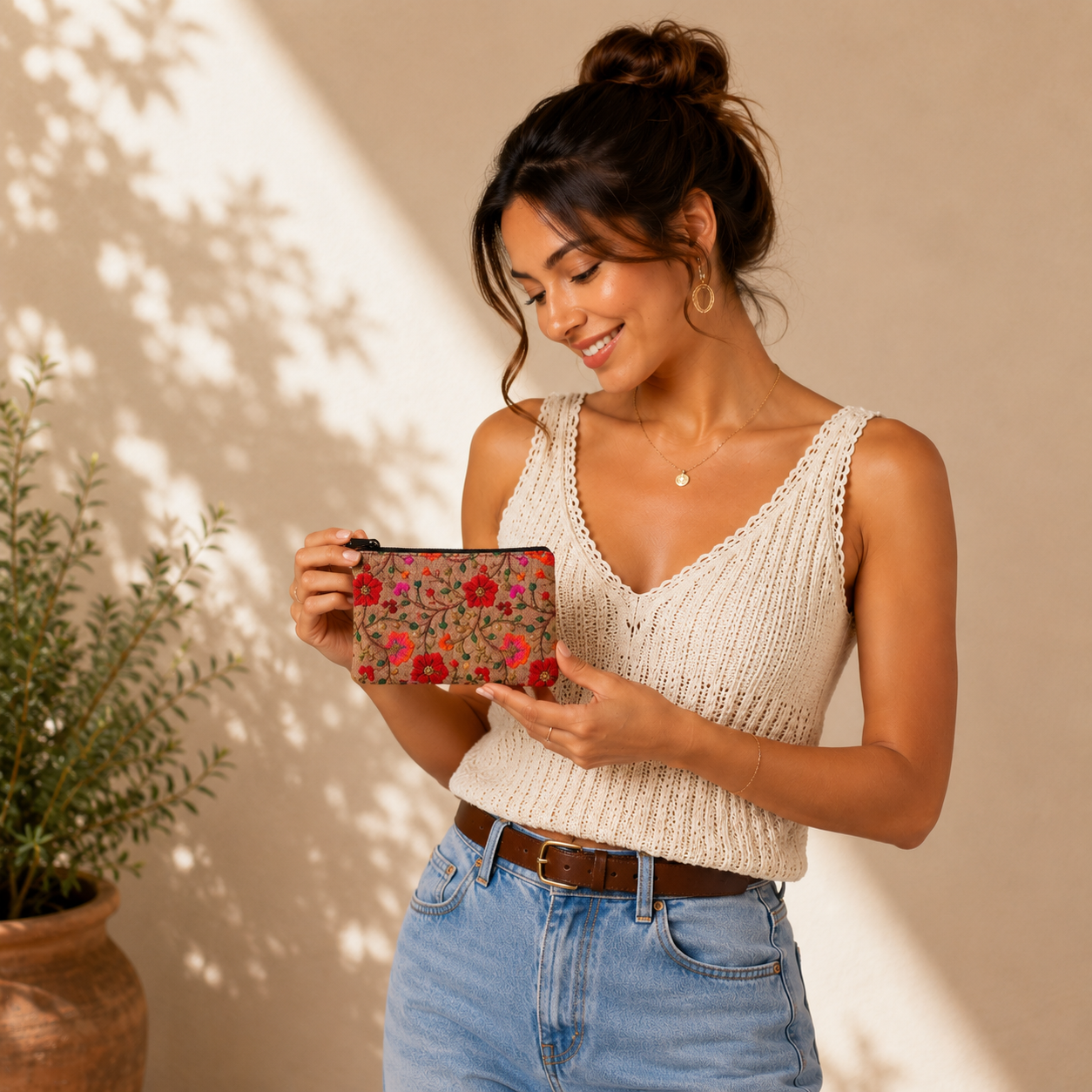 Embroidered Boho Zip Pouches - Image 2