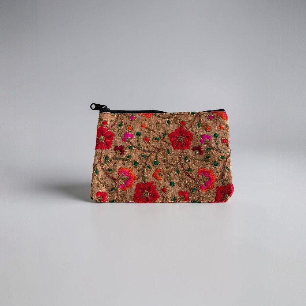 Embroidered Boho Zip Pouches | Floral Cosmetic Bags | Travel Makeup Bags - Image 2