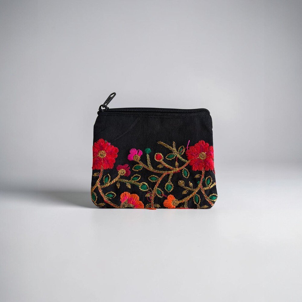 Embroidered Boho Zip Pouches | Floral Cosmetic Bags | Travel Makeup Bags - Image 5