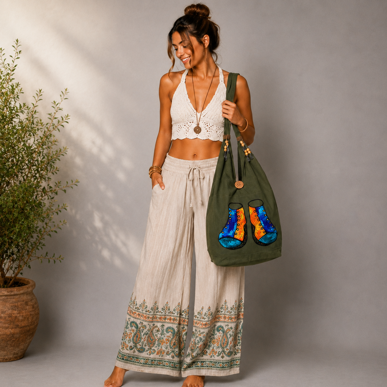 Boho Embroidered Shoulder Bag