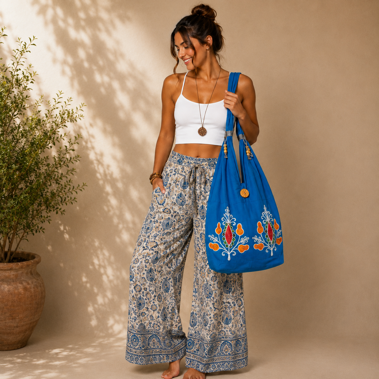 Boho Embroidered Shoulder Bag - Image 4