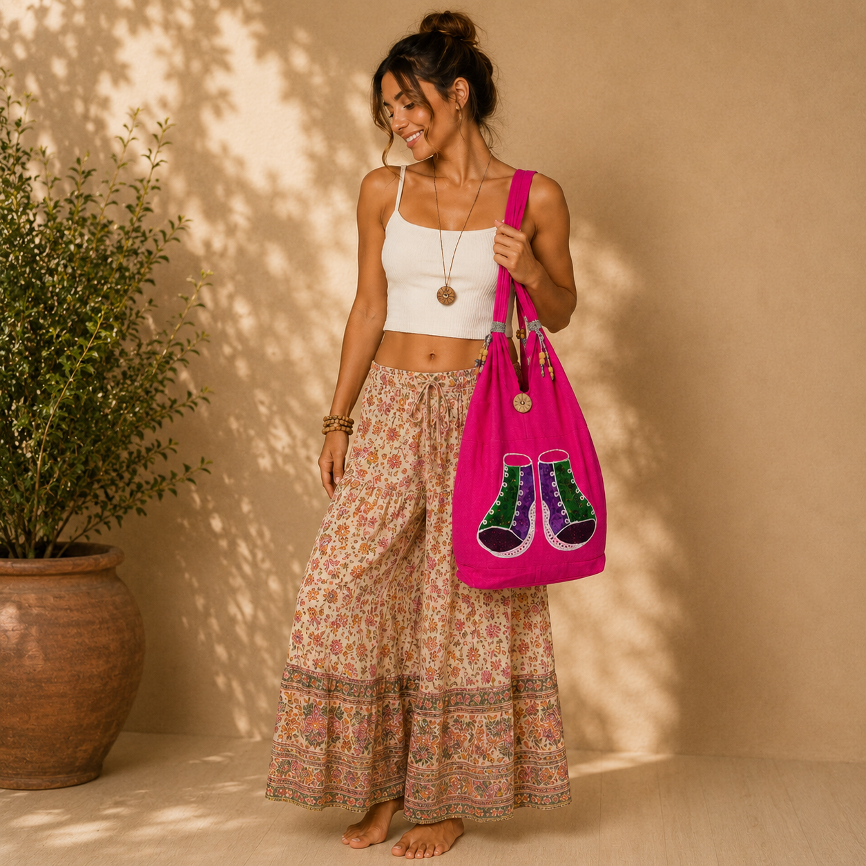 Boho Embroidered Shoulder Bag - Image 8