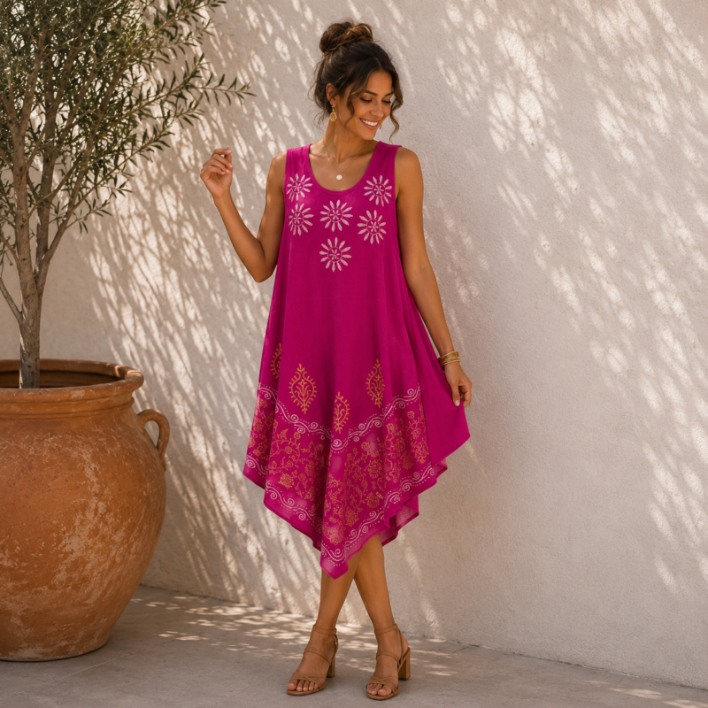 Boho Sleeveless Midi Dress