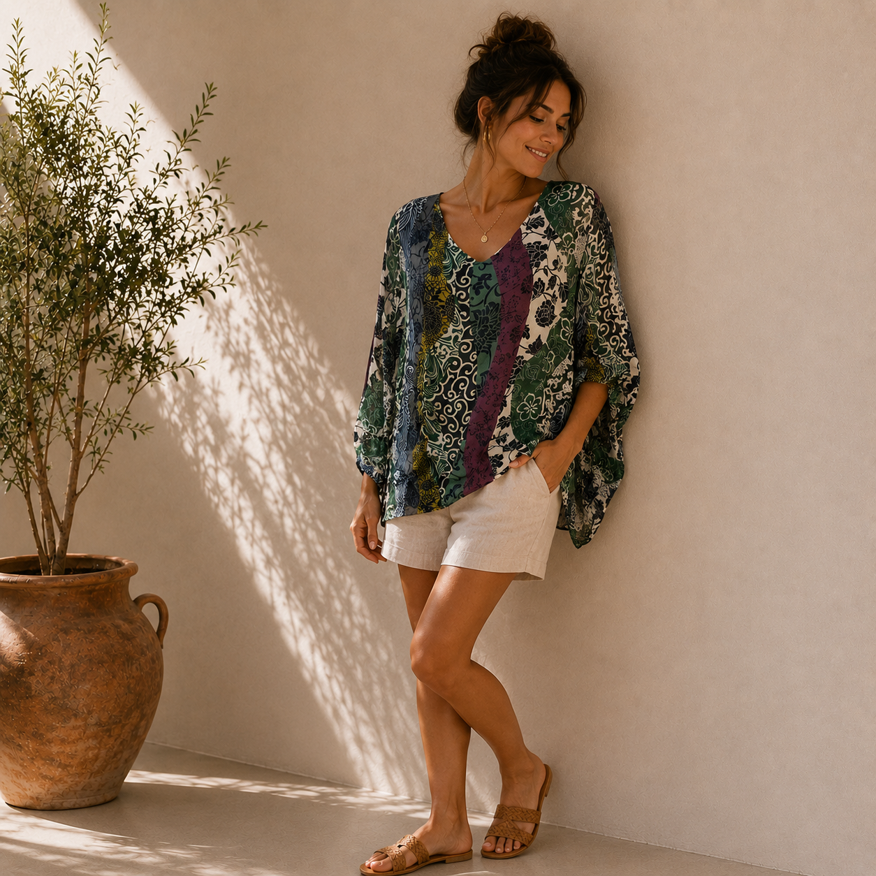 Italian Boho Blouse | Lightweight Sheer Tunic Top | Made in Italy Women’s Shirt | Relaxed Fit Boutique Fashion | Effortless Everyday Style - Image 12