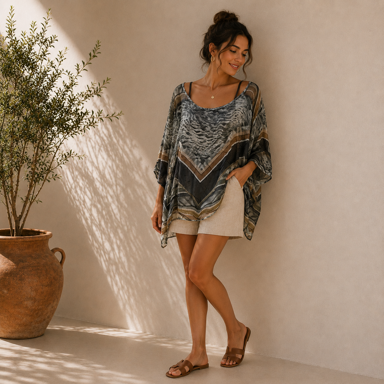 Italian Boho Blouse | Lightweight Sheer Tunic Top | Made in Italy Women’s Shirt | Relaxed Fit Boutique Fashion | Effortless Everyday Style - Image 6