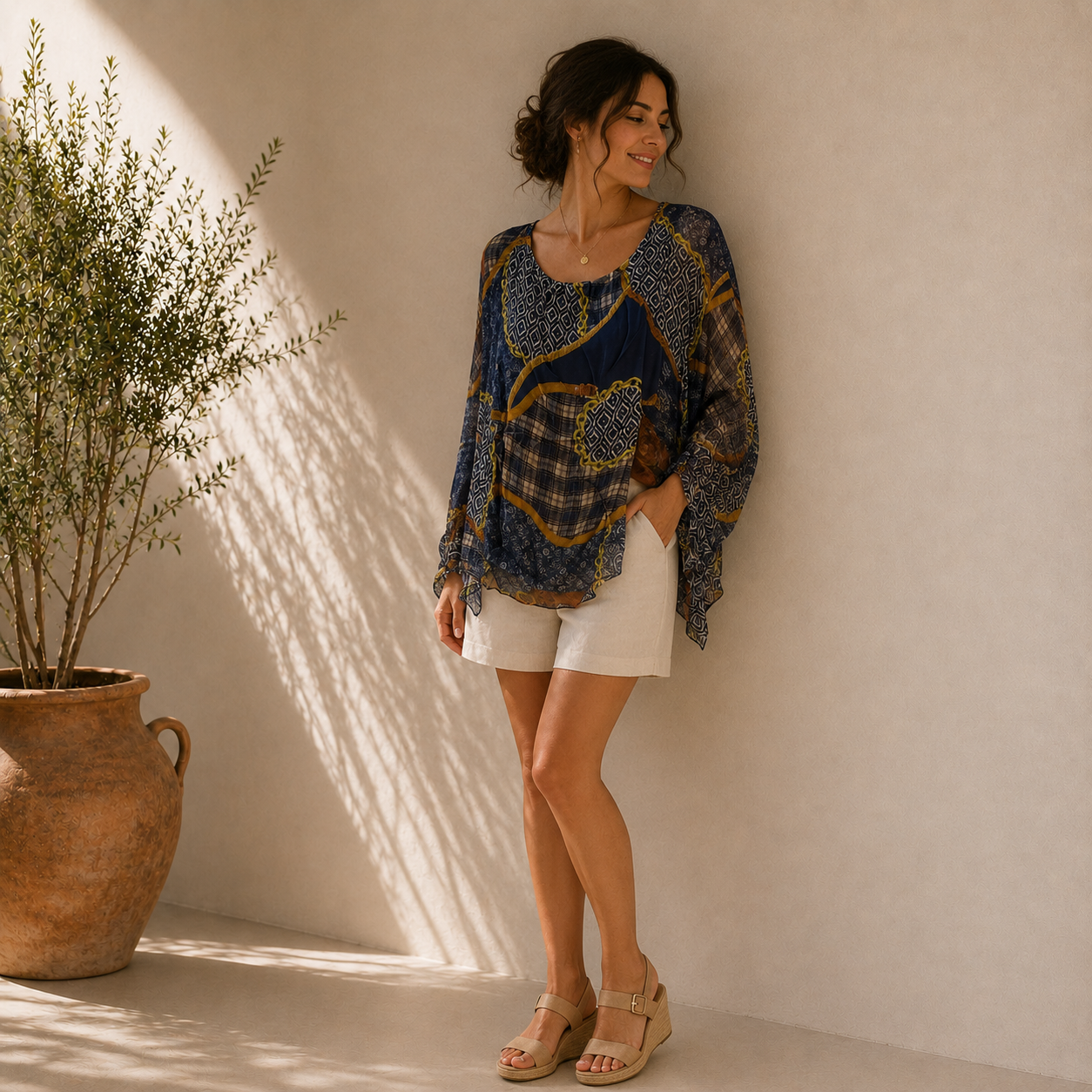 Italian Boho Blouse | Lightweight Sheer Tunic Top | Made in Italy Women’s Shirt | Relaxed Fit Boutique Fashion | Effortless Everyday Style - Image 8