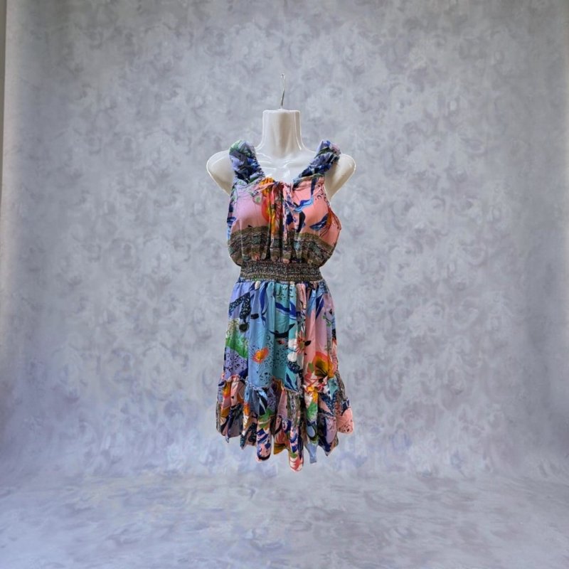 Boho Summer Sundress | Flowy Paisley Mini Dress | Lightweight Festival Dress