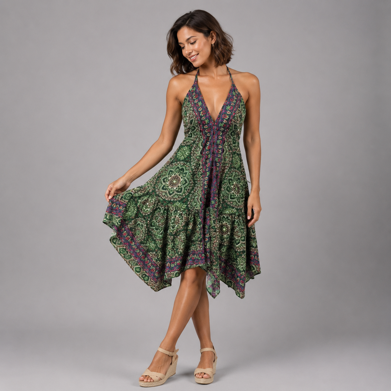 Boho Halter Sundress for Women - bohemian fashion