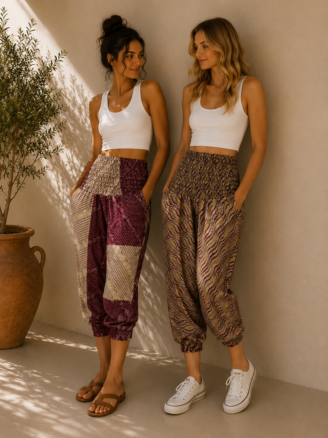 Boho Harem Yoga Pants for Women | Hippie Festival Lounge Pants | Soft Relaxed Fit | Casual Bohemian Travel Pants | S-M - Image 19