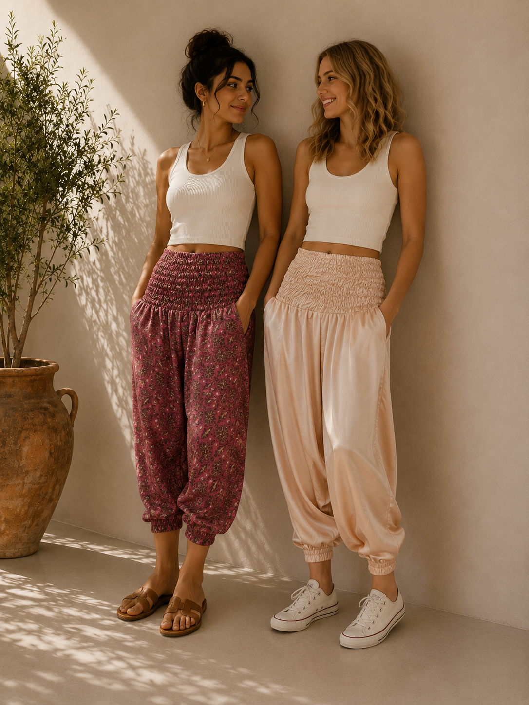 Boho Harem Yoga Pants for Women | Hippie Festival Lounge Pants | Soft Relaxed Fit | Casual Bohemian Travel Pants | S-M - Image 4