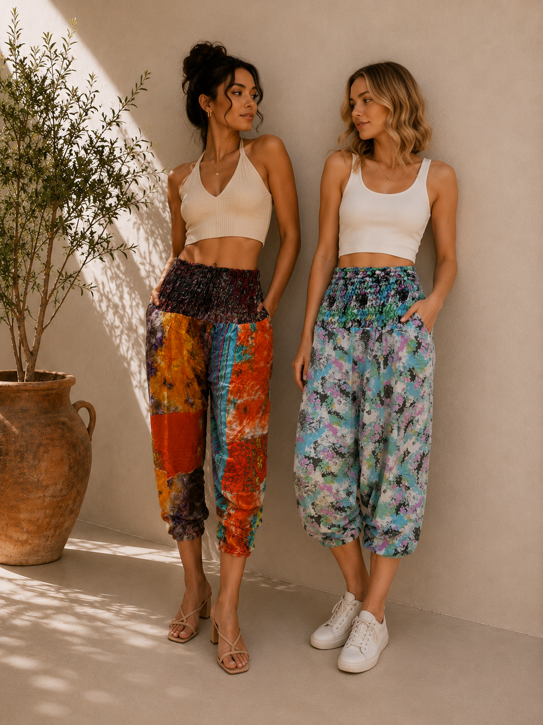 Boho Harem Yoga Pants for Women | Hippie Festival Lounge Pants | Soft Relaxed Fit | Casual Bohemian Travel Pants | S-M - Image 9