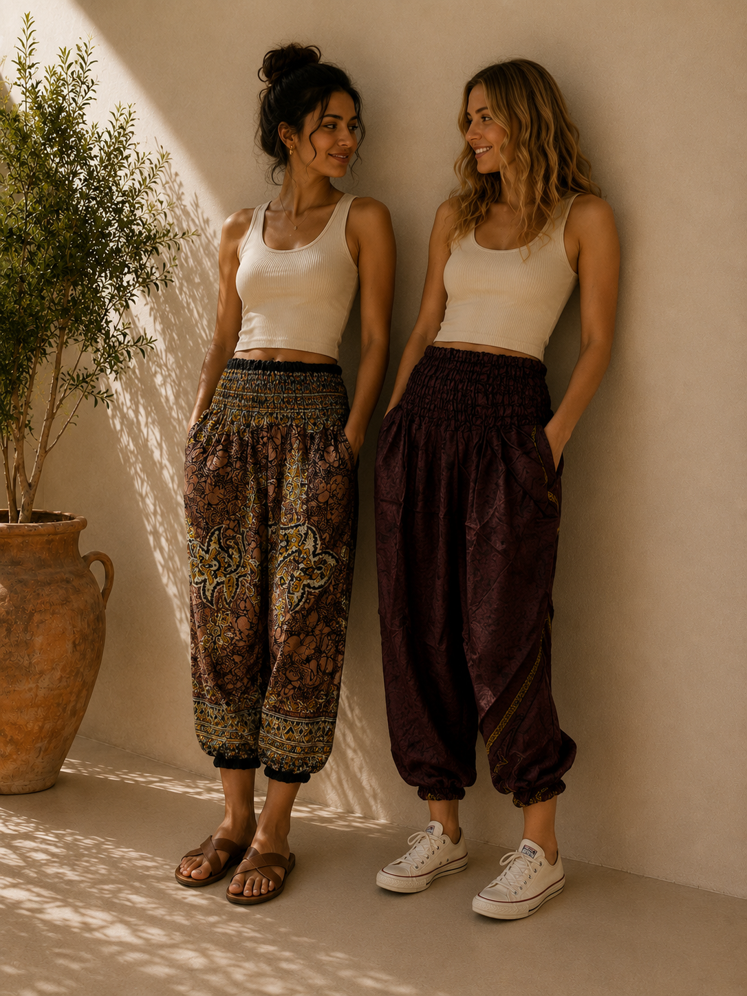 Boho Harem Yoga Pants for Women | Hippie Festival Lounge Pants | Soft Relaxed Fit | Casual Bohemian Travel Pants | S-M - Image 7